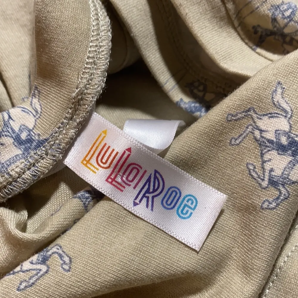 LULAROE T-Shirt V Neck Cowboy Print-Small - Image 5