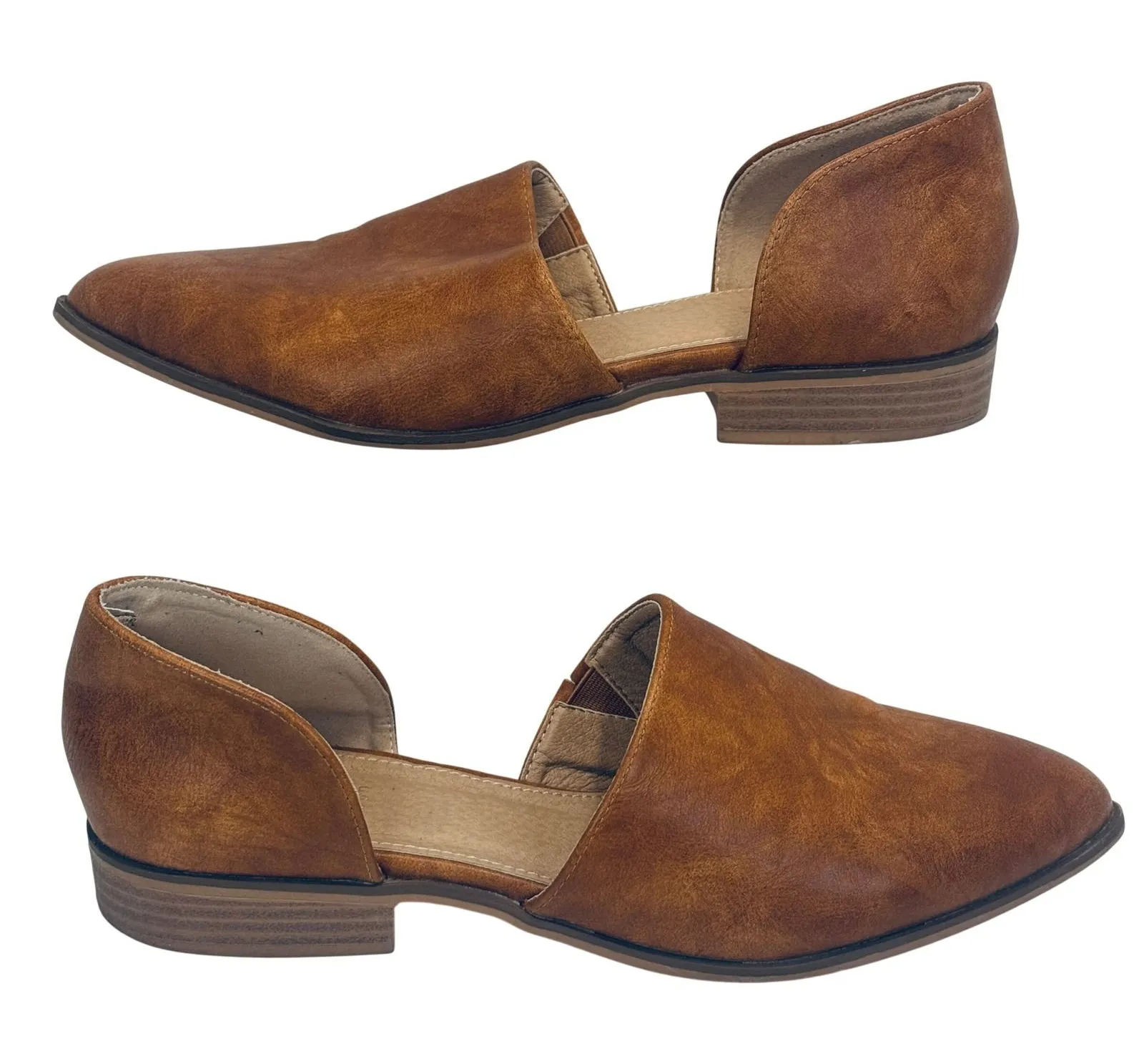 Catherine Malandrino Alaney Tan D'Orsay Flats Women's 9.5 Pointed Toe Slip On - Image 1