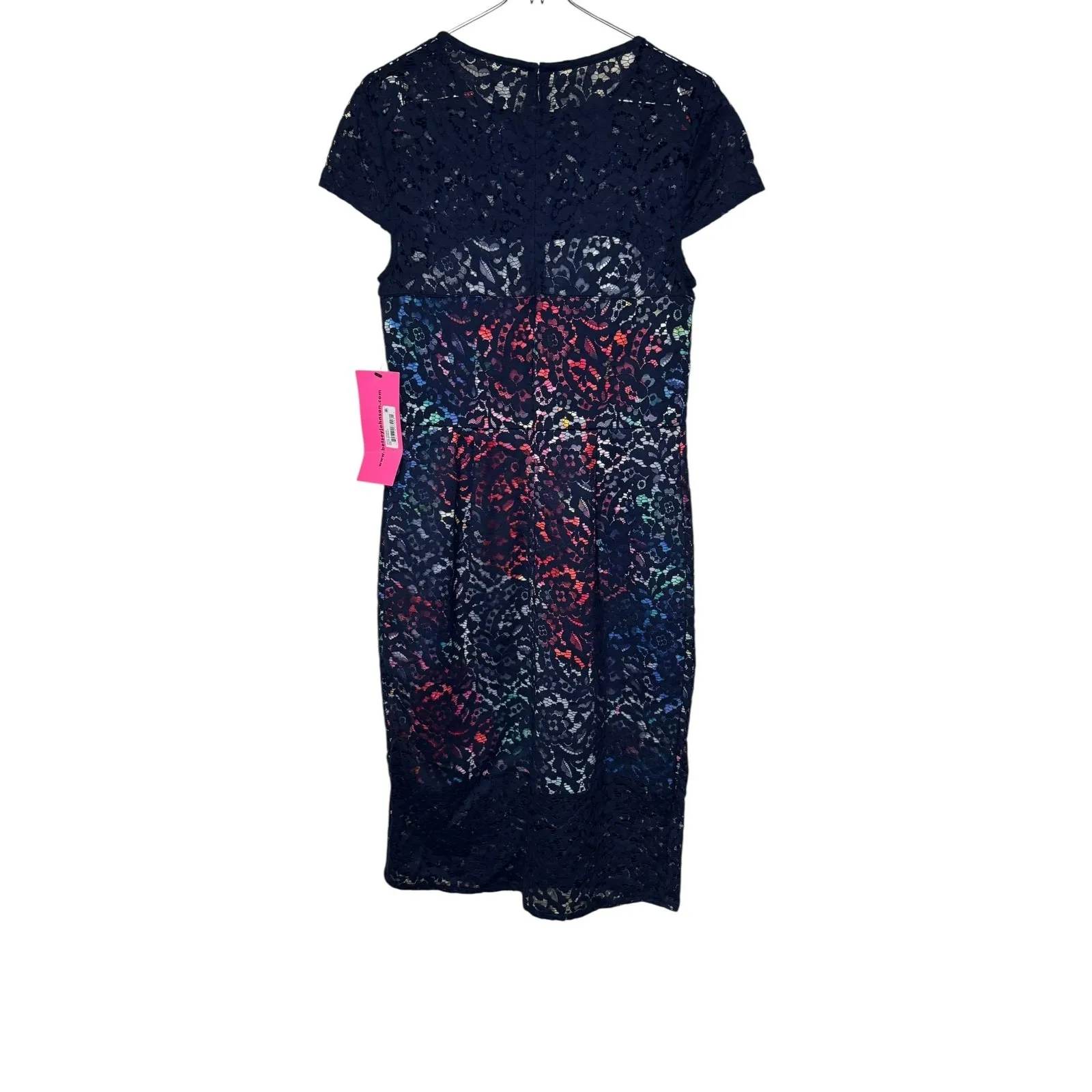 Betsey Johnson Women's‎ Dress Lace Multi Transparent Overlay Floral Navy 4 NWT - Image 6