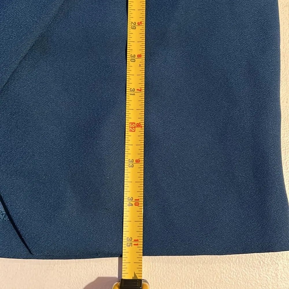 Adrianna Papell Sz 4P Petite Blue Sleeveless Faux Wrap Dress Formal Sheath - Image 10