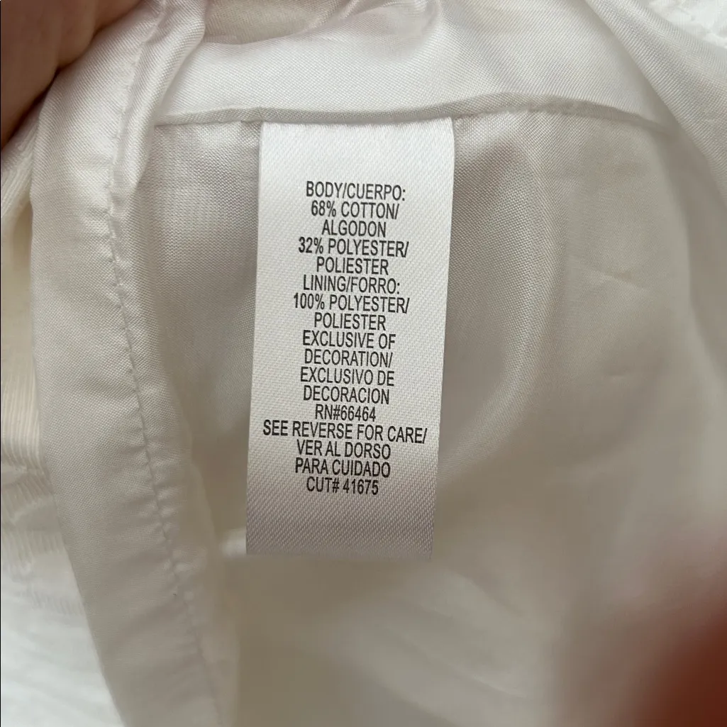 Studio I white jacquard turquoise bead accent dress Short Bridal‎ women’s 14 - Image 5