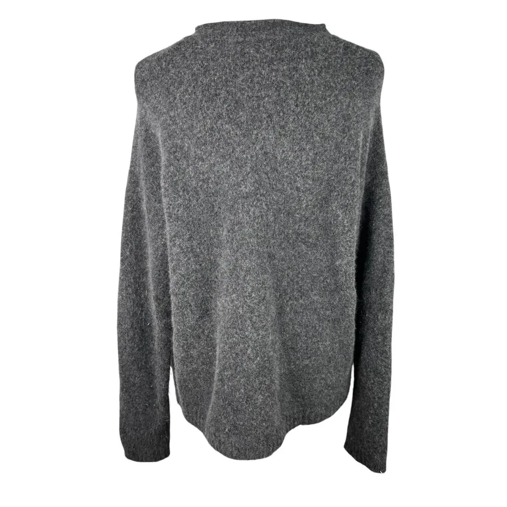 Rails Amelia Lace-Up Sweater M Charcoal Gray Cashmere Wool - Image 4