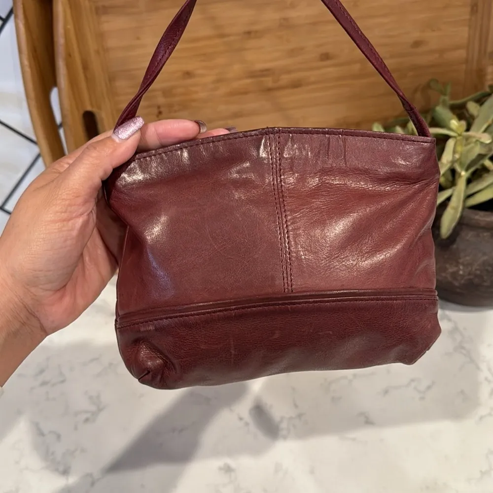 Vintage leather mini shoulder bag chic lightweight bohemian minimalist neutral Brown - Image 7