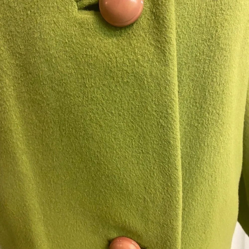 Vintage Marvelous Mrs Maisel Cashmere Coat Green Size L - Image 10