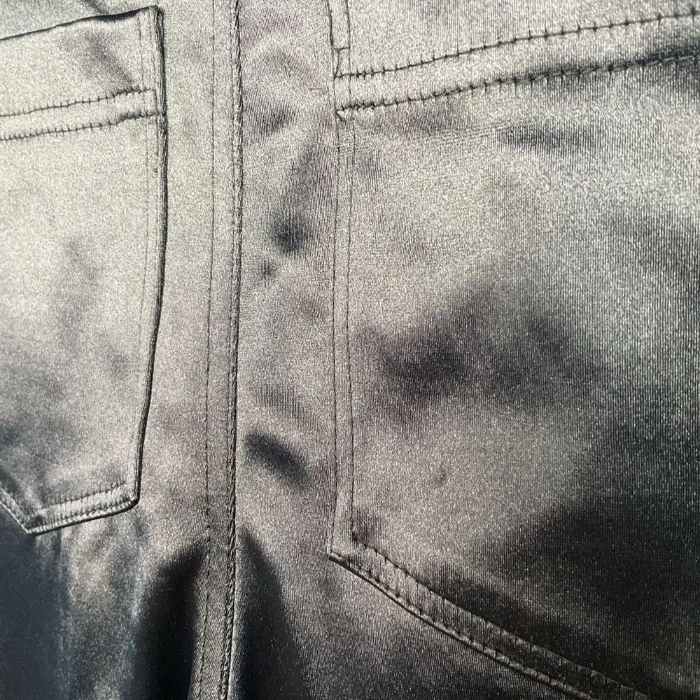 Frederick’s of Hollywood Vintage Black Satin Skinny Pants 5 - Image 3