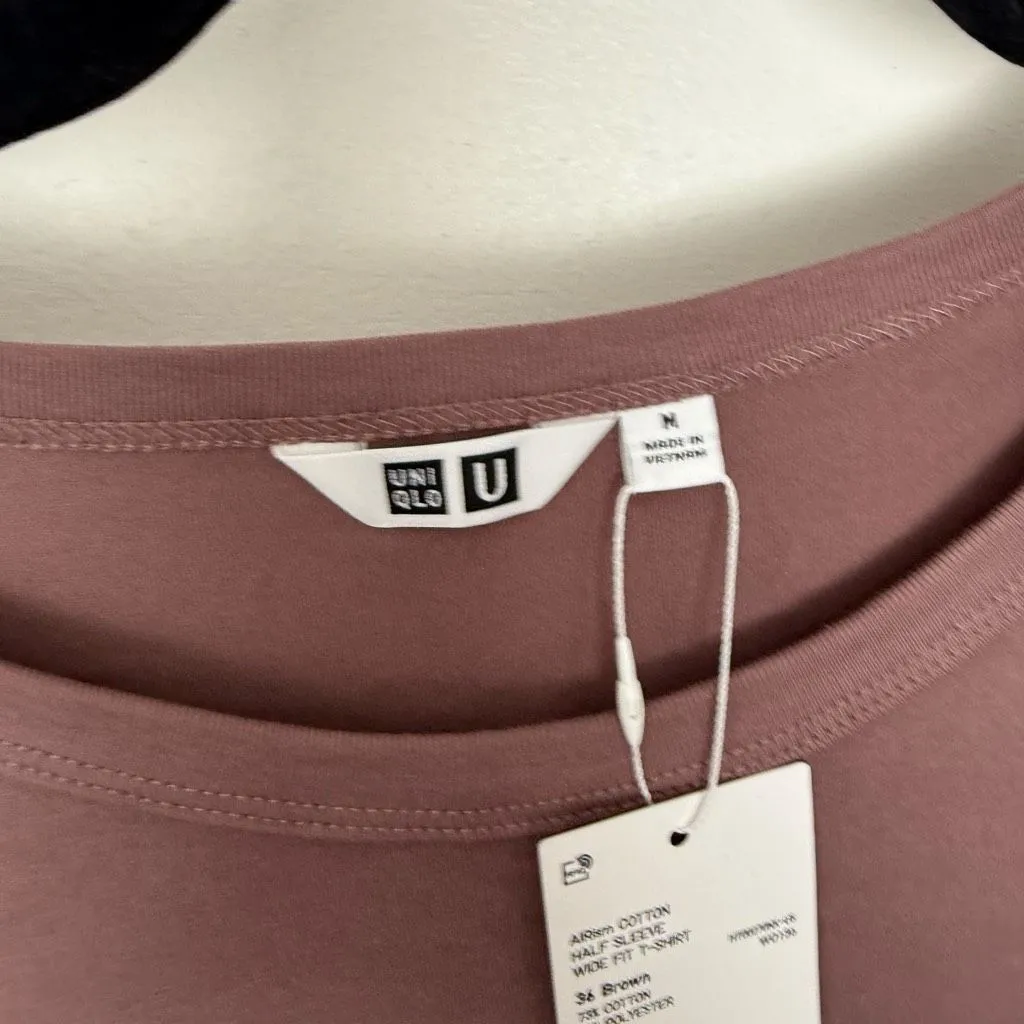 Uniqlo Women’s Medium Brown Cotton Wide Fit Shirt New Minimalist Capsule - Image 2