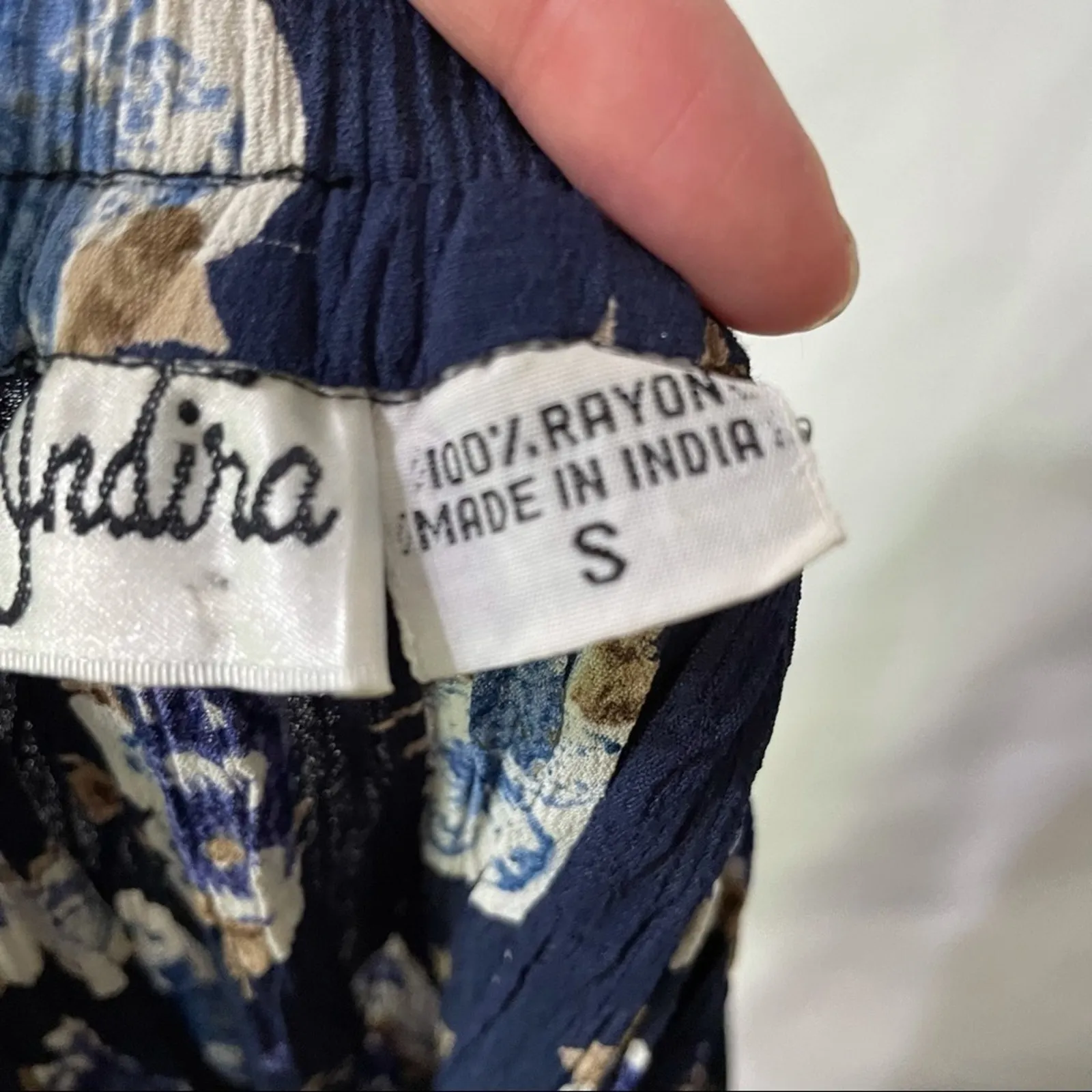 Vintage Blue Floral Crinkle Pleated Maxi Skirt Womens Small Prairie Cottage Core - Image 4