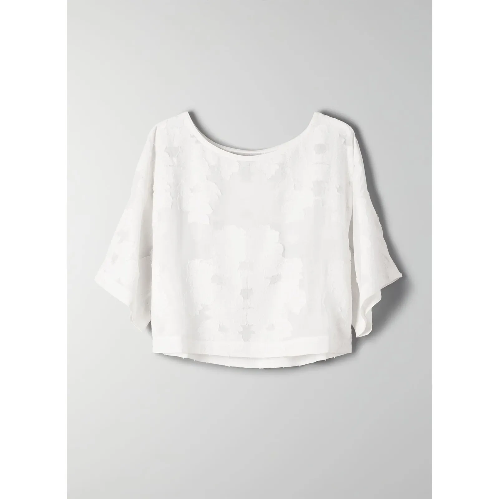 Aritzia‎ Wilfred Floral Embroidered Blouse Sheer Dolman Sleeve Top Mauve Pink S - Image 14