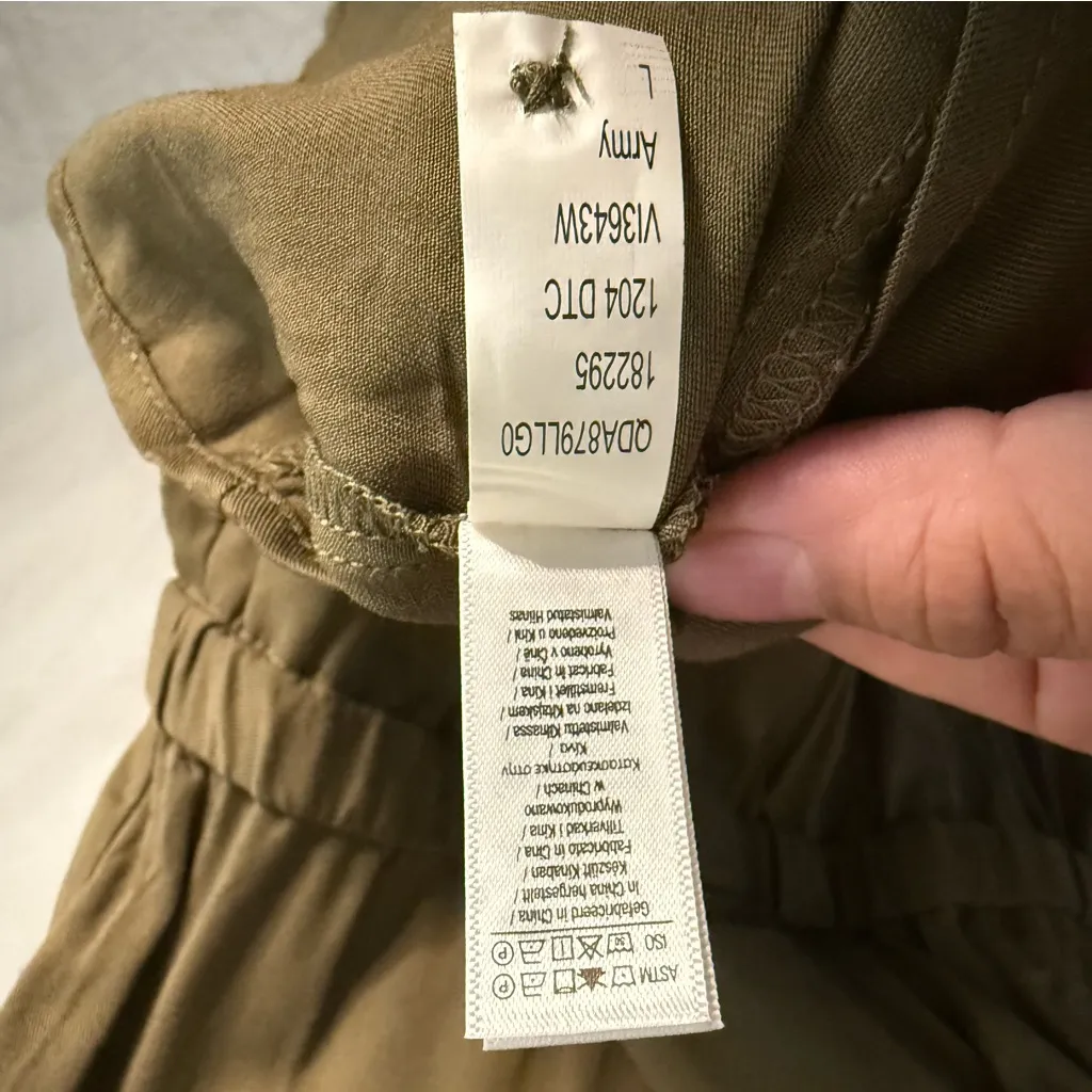 American Apparel Women Large Army Viscose 3/4‎ Sleeve Crossfront Romper Comfy - Image 7