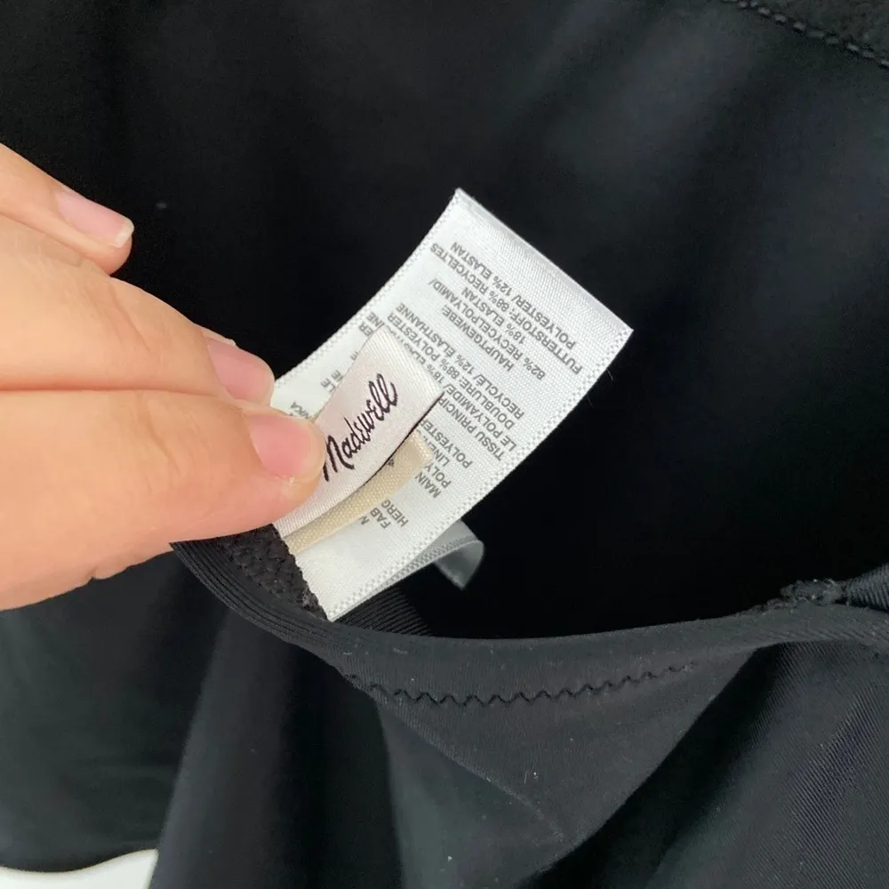 Madewell Second Wave Square Neck Tank One Piece Bathing Swimsuit Black M EUC - Image 4