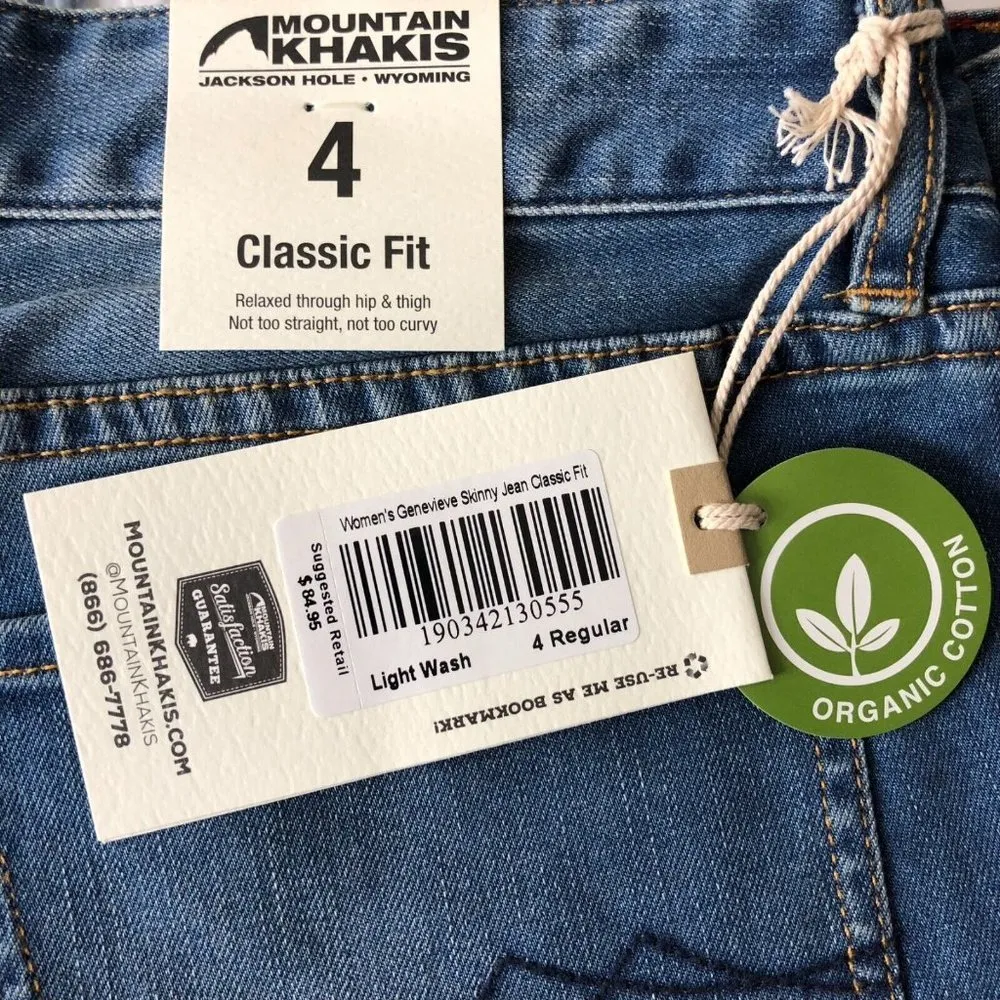 Mountain Khakis Womens Genevieve Jeans Skinny Classic Fit Light Wash Organic 4 Blue - Image 4