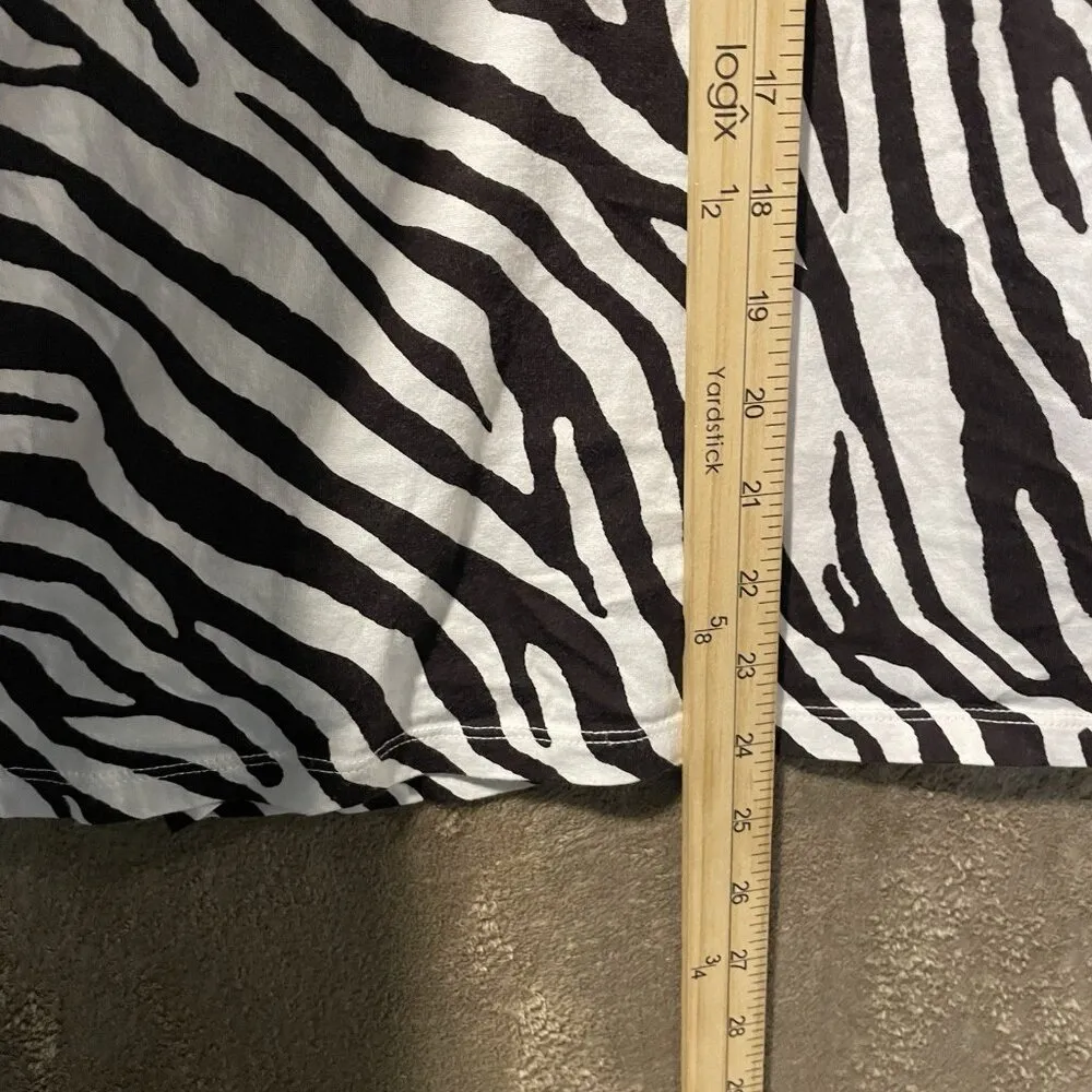 Charter Club Shirt Womens Large Supima Cotton Zebra Prin Tshirt Dark Brown White - Image 5