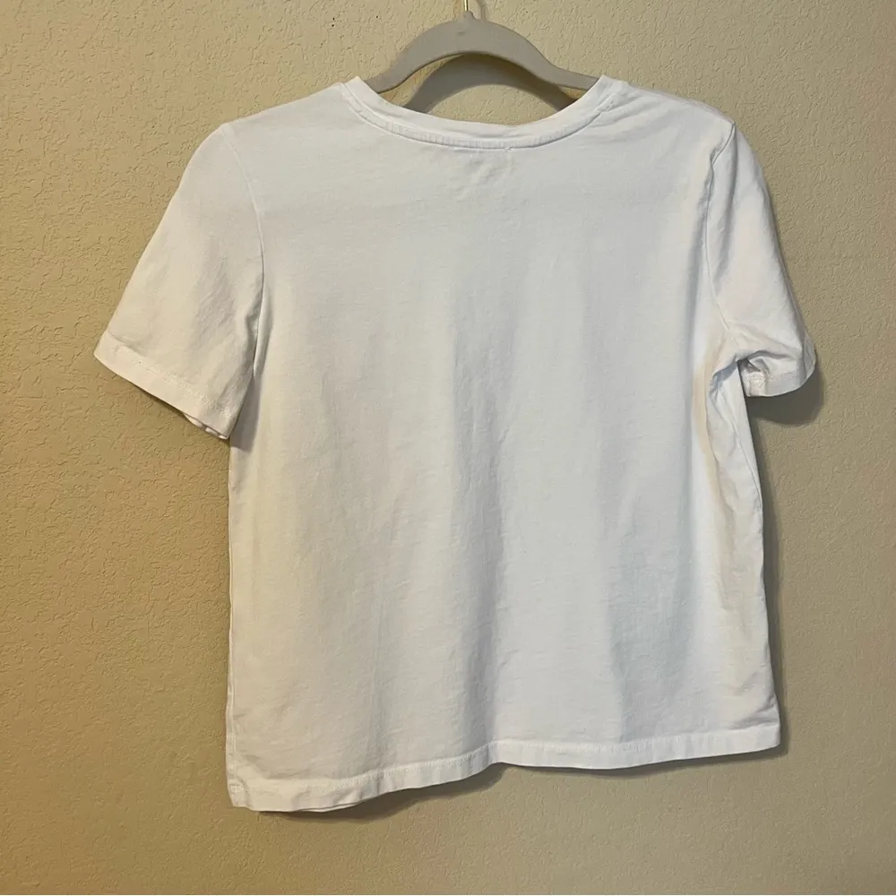 Zara Cropped TShirt with Crocheted Front Pocket - Image 4