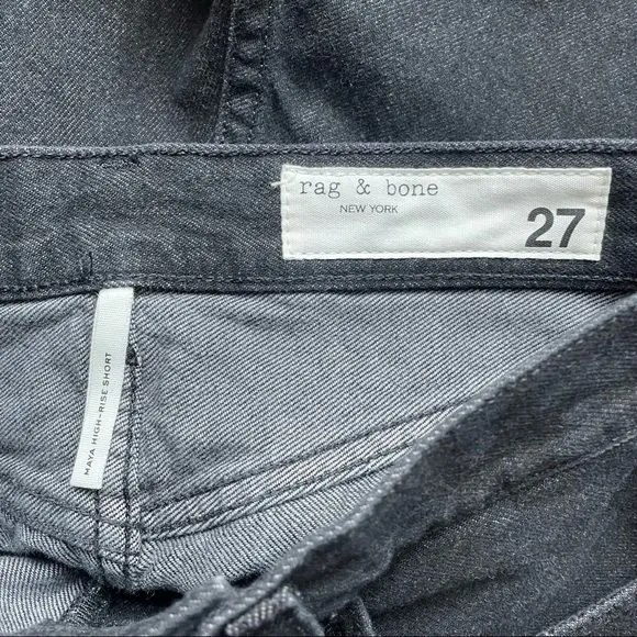 NWT Rag & Bone Maya High Rise Cutoff Jean Shorts Black Wash Denim Size 27 | 4 - Image 5