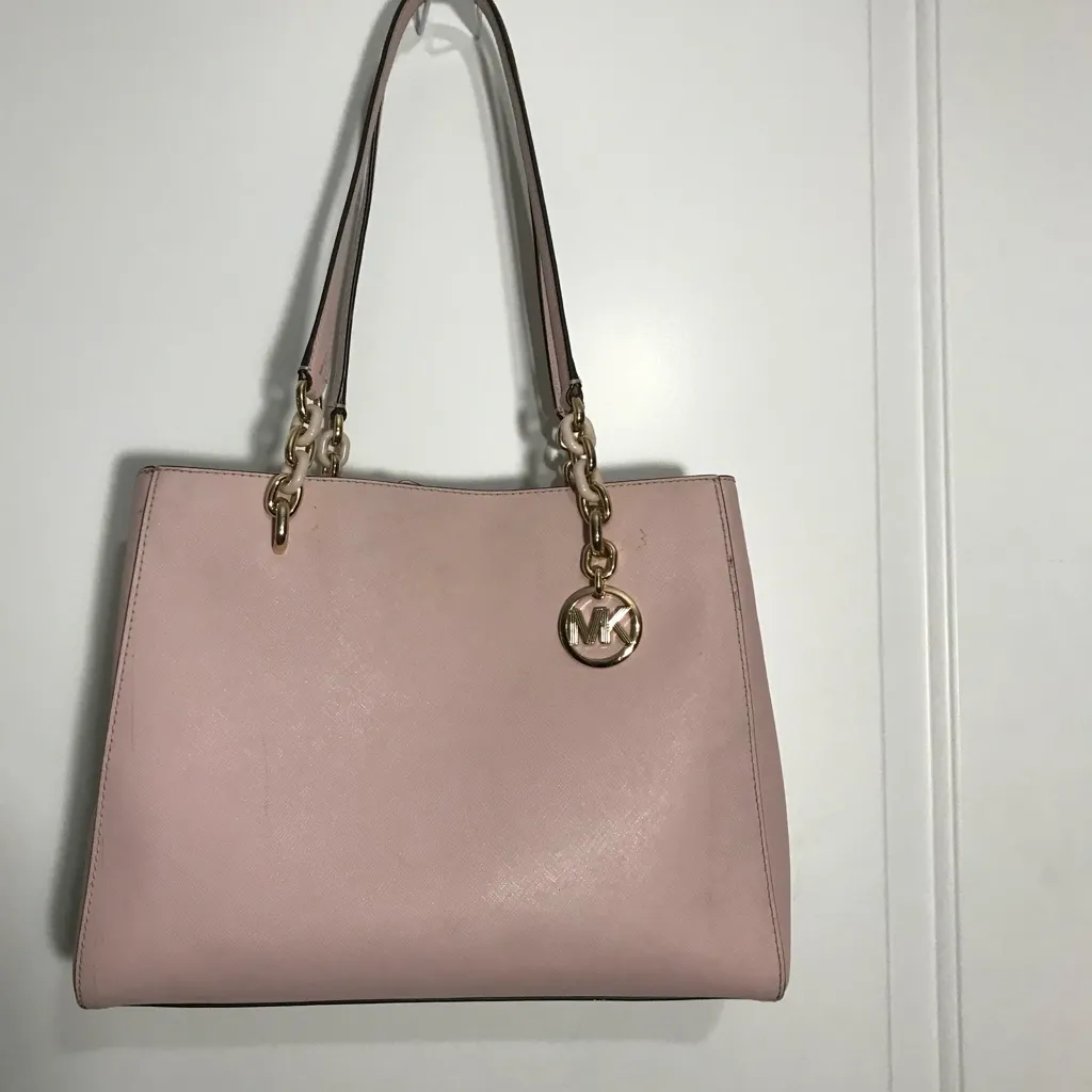 Michael Kors Sofia Ballet Pink Large Tote Shoulder Bag with Gold Accents EUC - Image 5