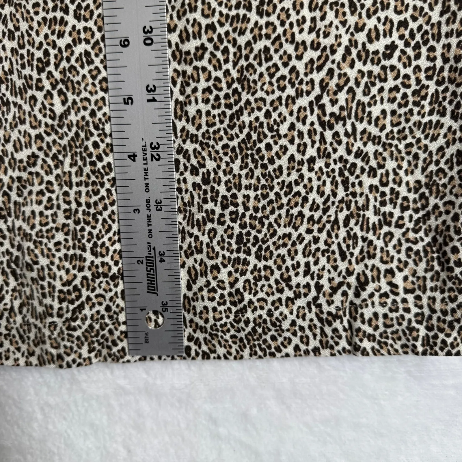 Jenni Kayne Leopard Print Viscose Shift Dress Womens Size M Short Sleeve Keyhole - Image 5