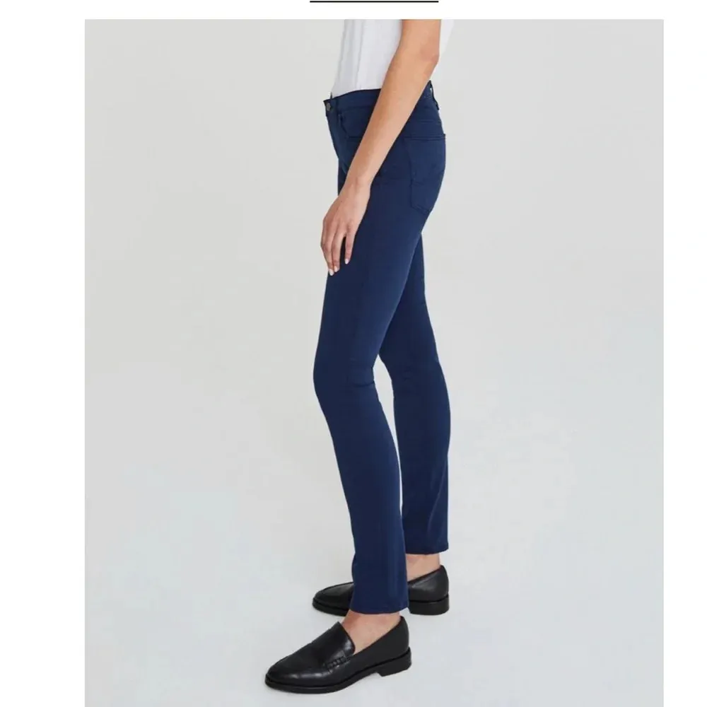 AG ADRIANO GOLDSCHMIED THE PRIMA NAVY BKUE MID RISE CIGARETTE PANTS - Image 4