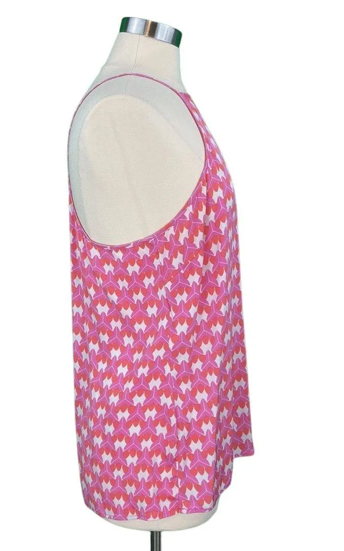 Milly Silk Blend Abstract Print Strappy Tank Top - Image 7