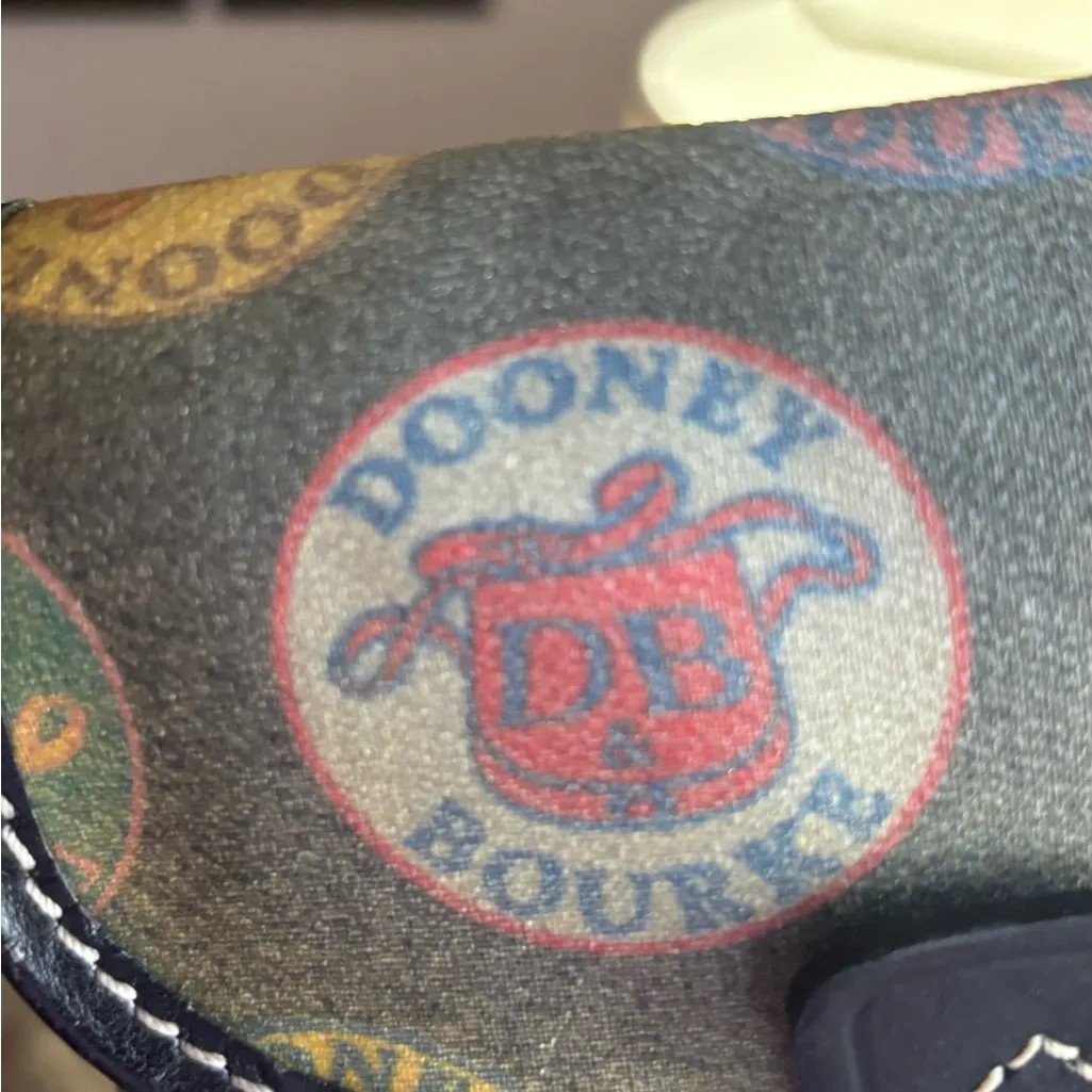 Authentic Dooney & Bourke Colorful Logo snap flap small shoulder bag Made in USA - Image 8