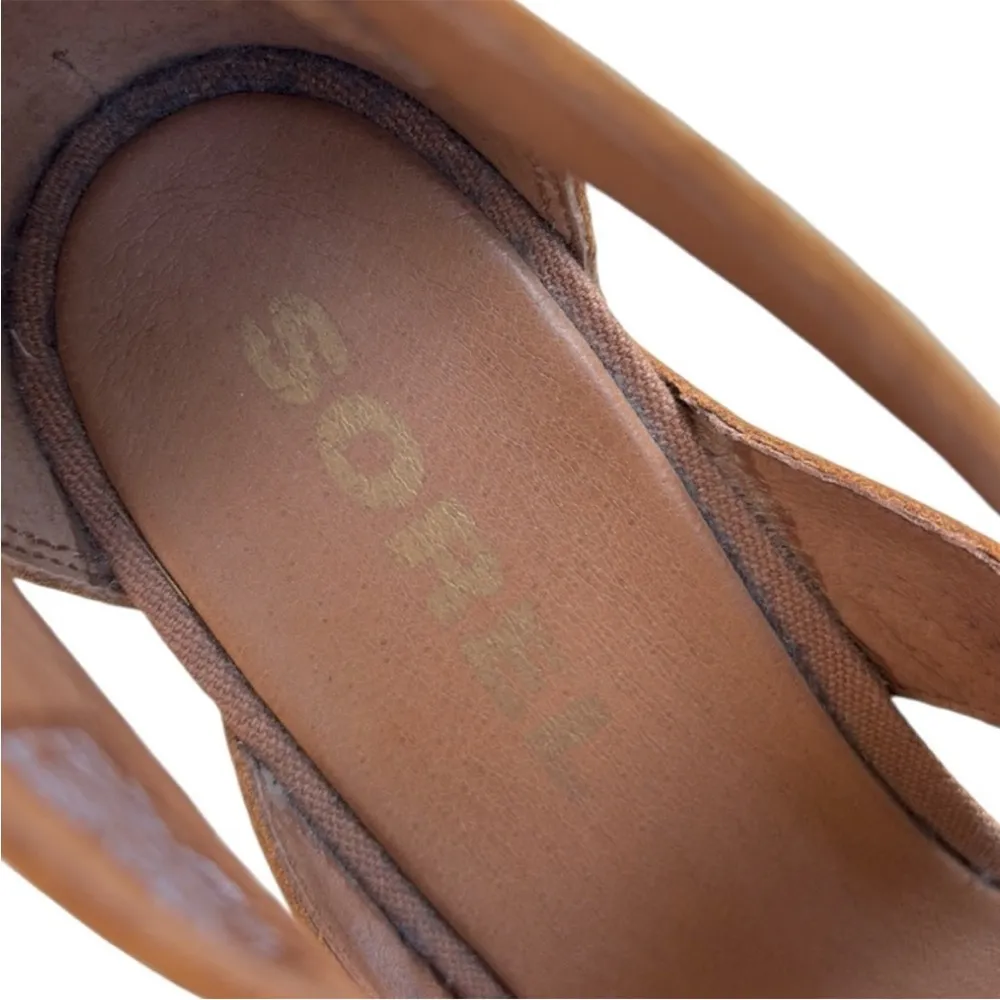 EUC Sorel Leather Joanie Wedge Sandals Tan
Size 11 - Image 7