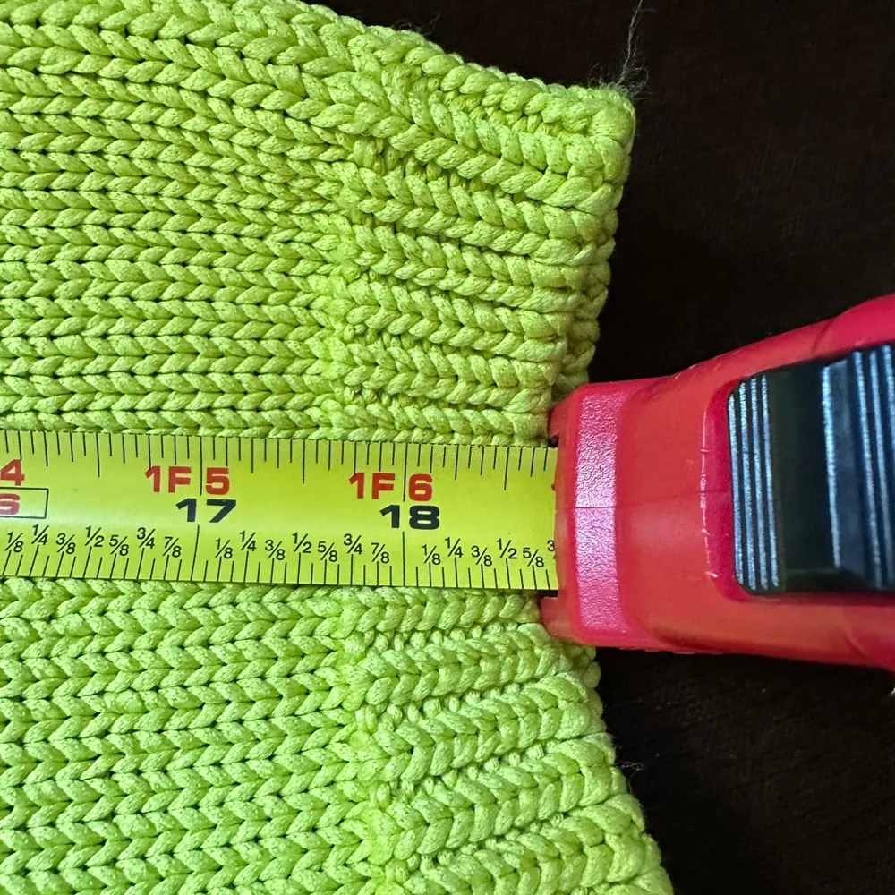 Jamie Sadock Yellow/Green fluorescent Thick Heavy Knitted Festive Jacket Sz L Size L - Image 11