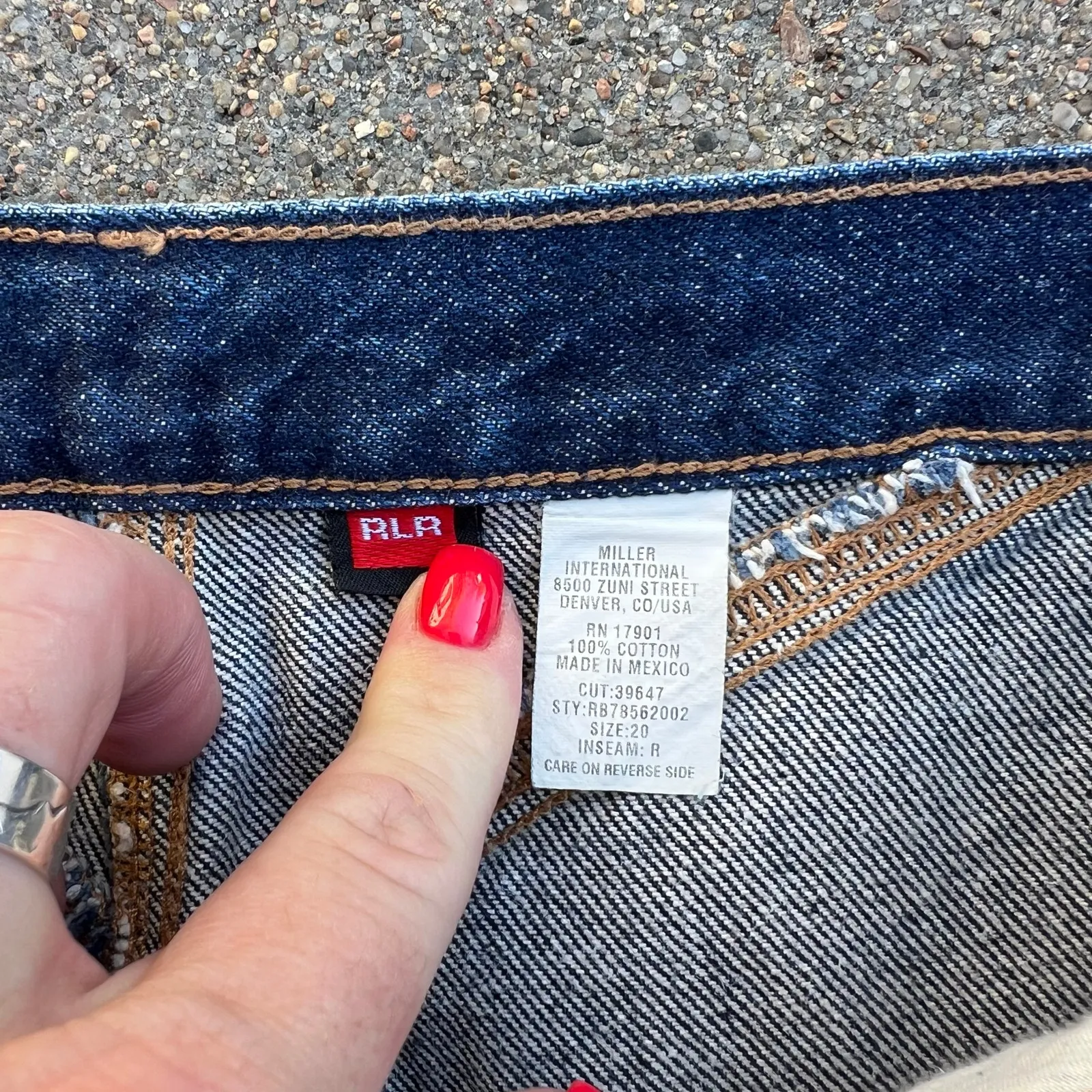 VTG 90s Rockies high rise taper ankle bareback V yoke cowgirl jeans 33" Waist Blue - Image 5