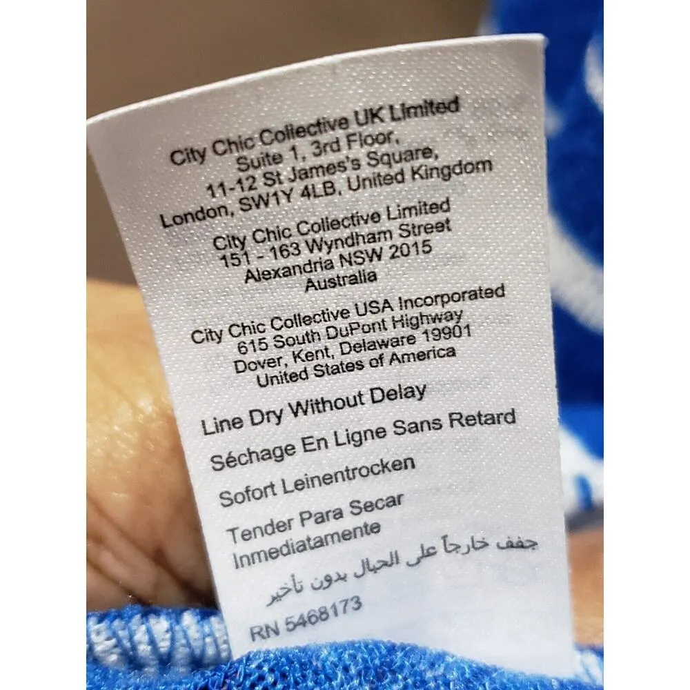 Zim & Zoe Womens Blue White Polyester V - Image 13