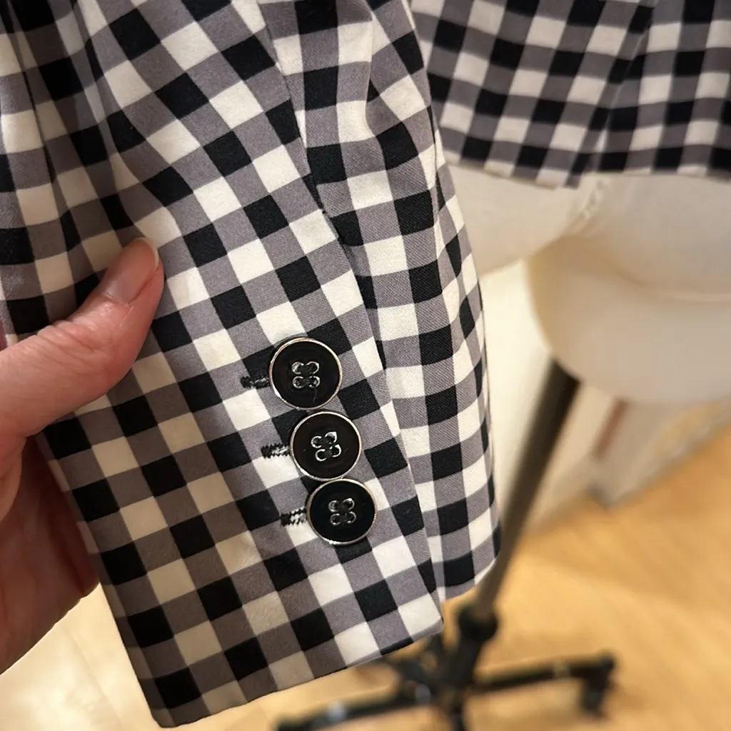 Gingham check blazer Black Size 0 - Image 5