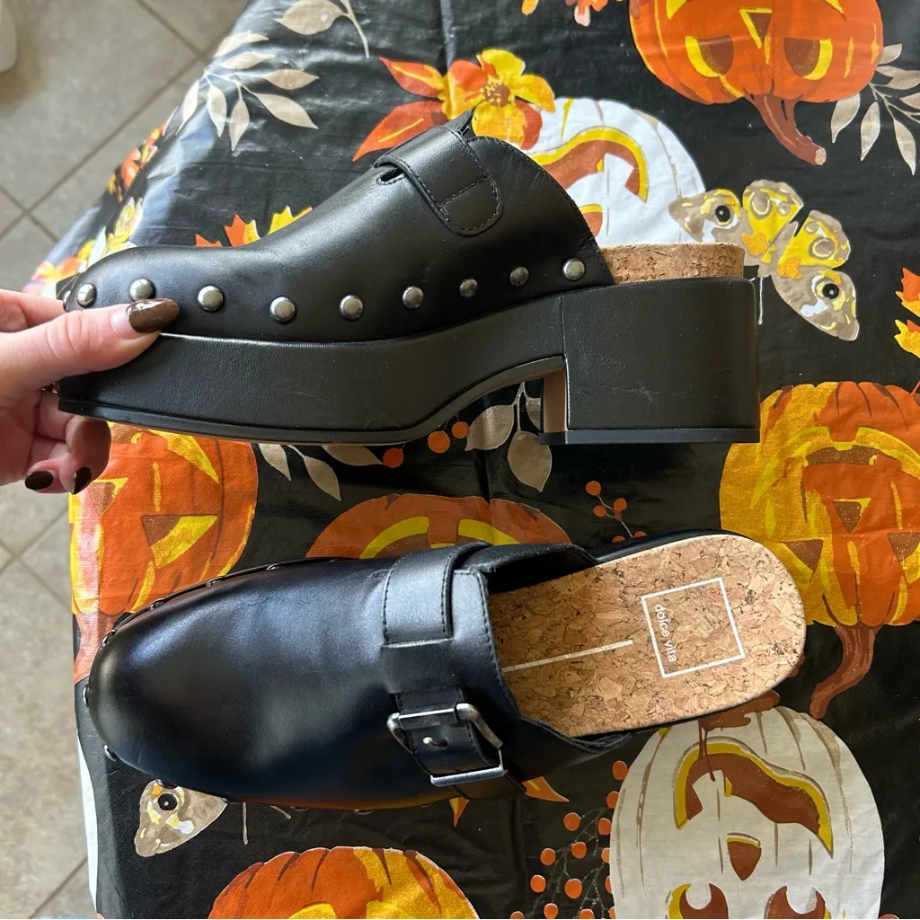 Dolce Vita Black Studded Yevan Clogs Size 6.5 - Image 9
