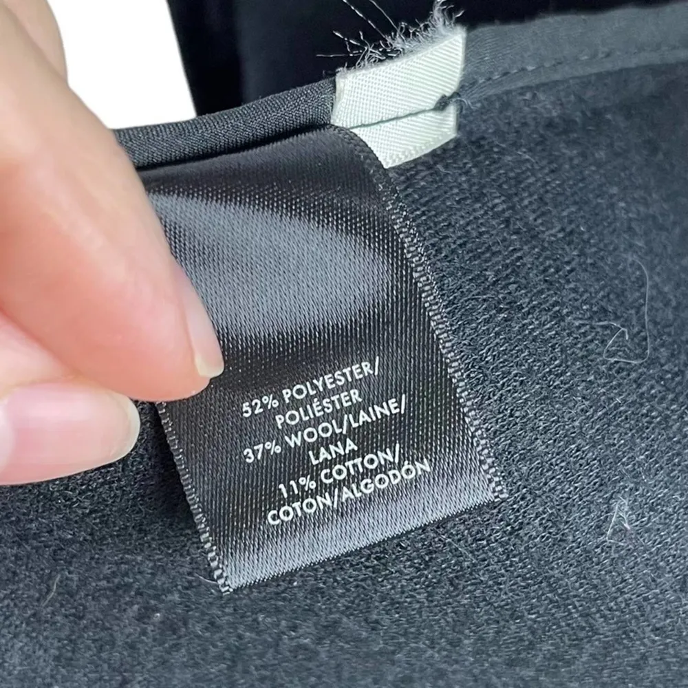 ANN TAYLOR Wool Blend One Button Career Blazer Jacket in Black Size 10 - Image 12