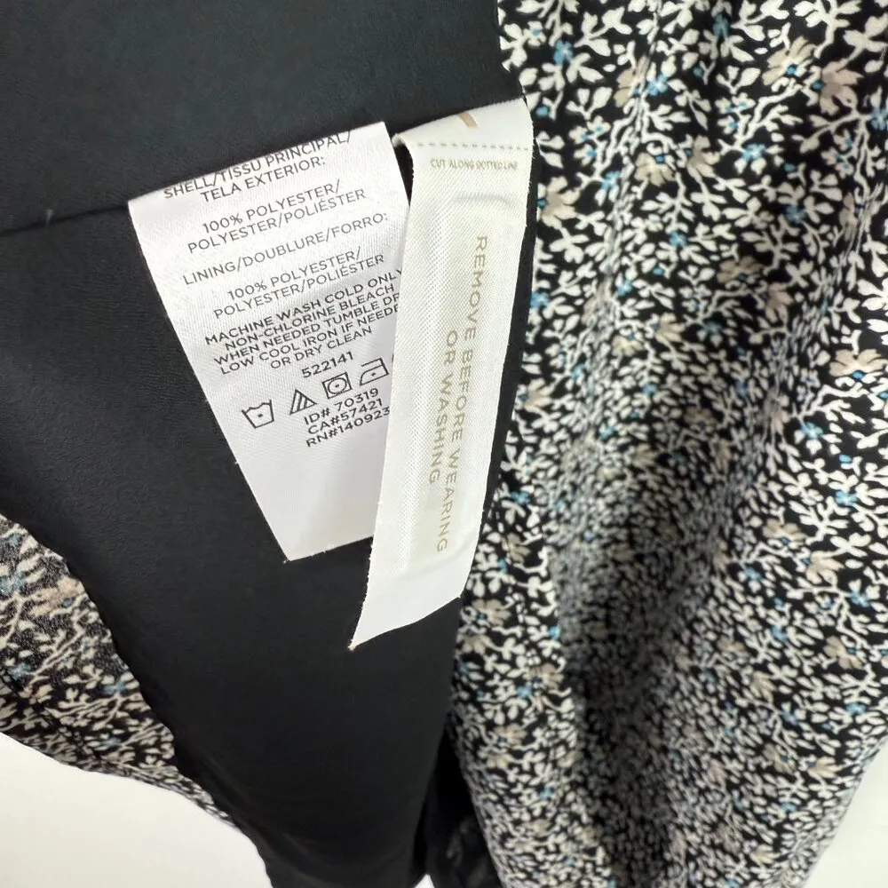 NWT  Floral Long Sleeve Ruffle Dress Black Size 2P 2 Petite NEW - Image 8