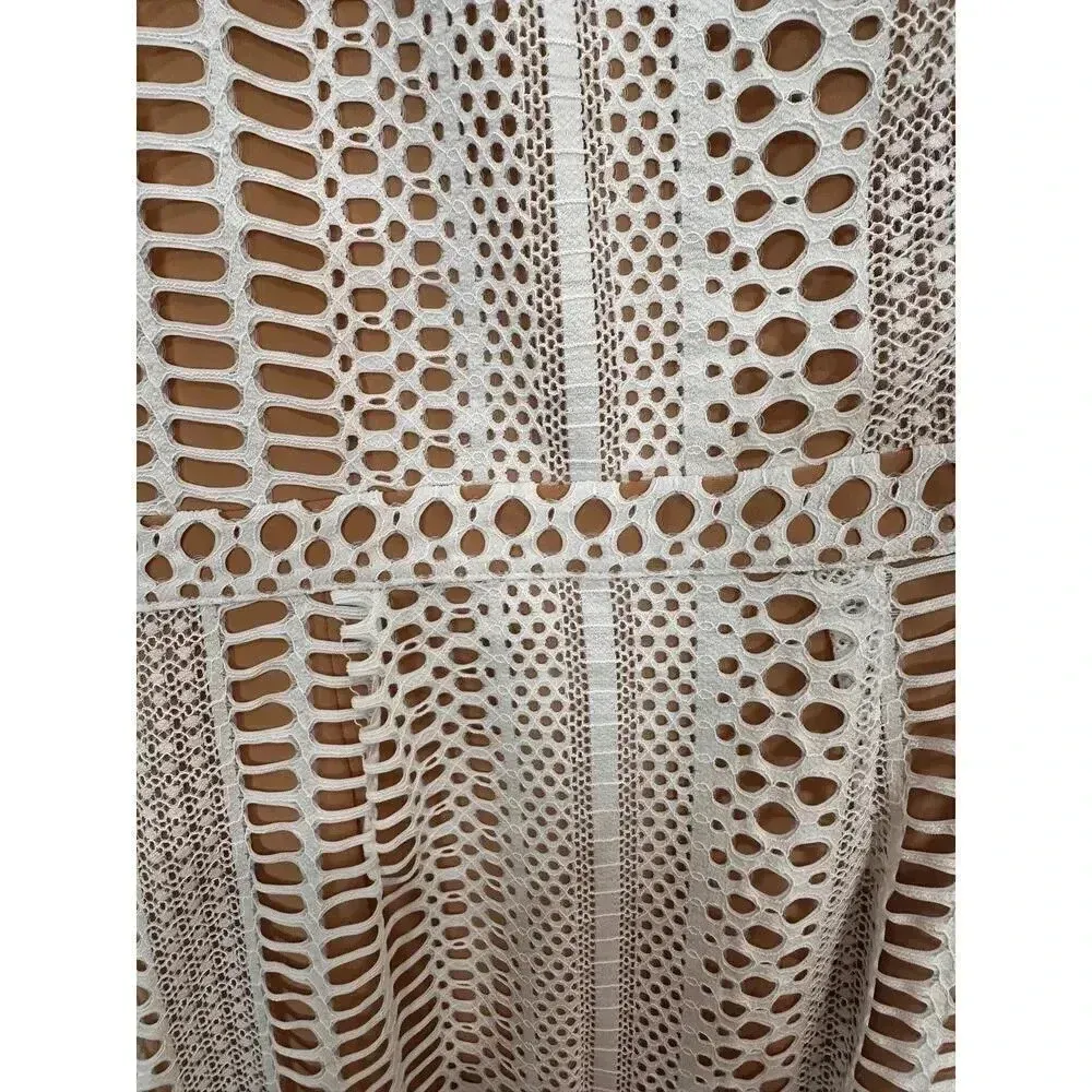 NEW-NWT Michael Costello x REVOLVE Berthe Ivory One Shoulder Lace Maxi Dress XS - Image 8