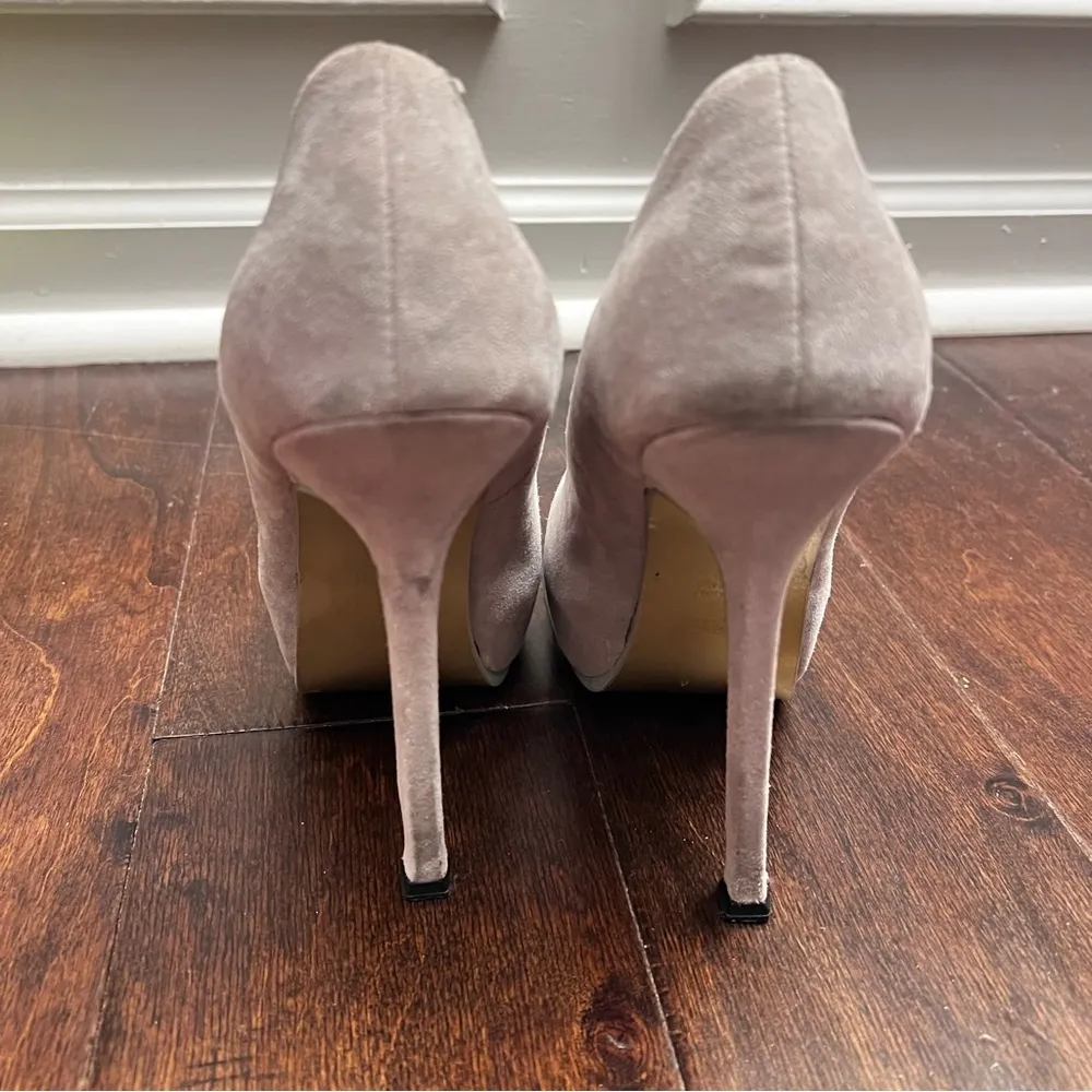 YSL Yves Saint Laurent Platform Pump Grey Suede - Image 4