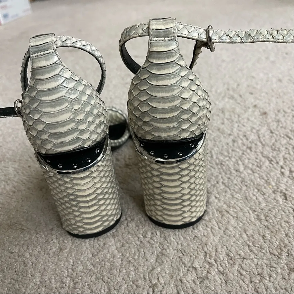 NWT Alexander Wang Abby Leather Snakeskin Ankle Strap Sandals - Image 3