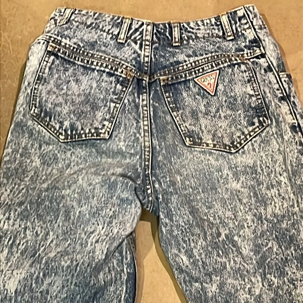 Vintage Button Fly High Waist Acid Wash Mom Jeans C16 - Image 5