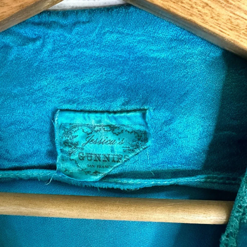 Jessica’s Gunnies Womens Size Medium Vintage Tie Dye Satin Crepe Cardigan Blouse - Image 7