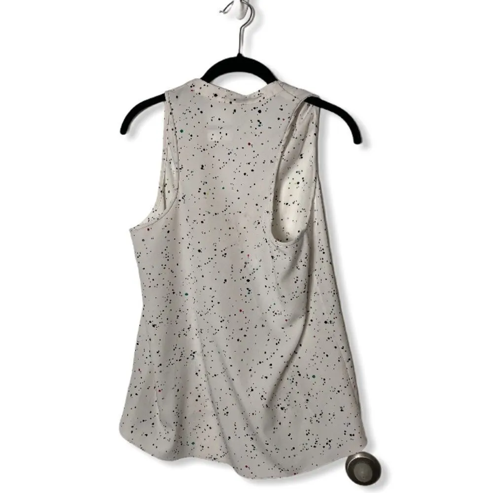 Tibi Splatter Dot Halter Top White Multicolor Print Wrap Style Size S - Image 4