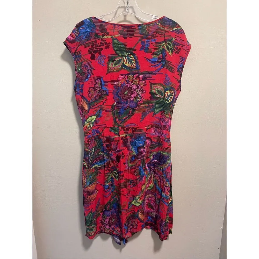 Desigual floral tropical zipper dress size euro 40 = us size10 - Image 2
