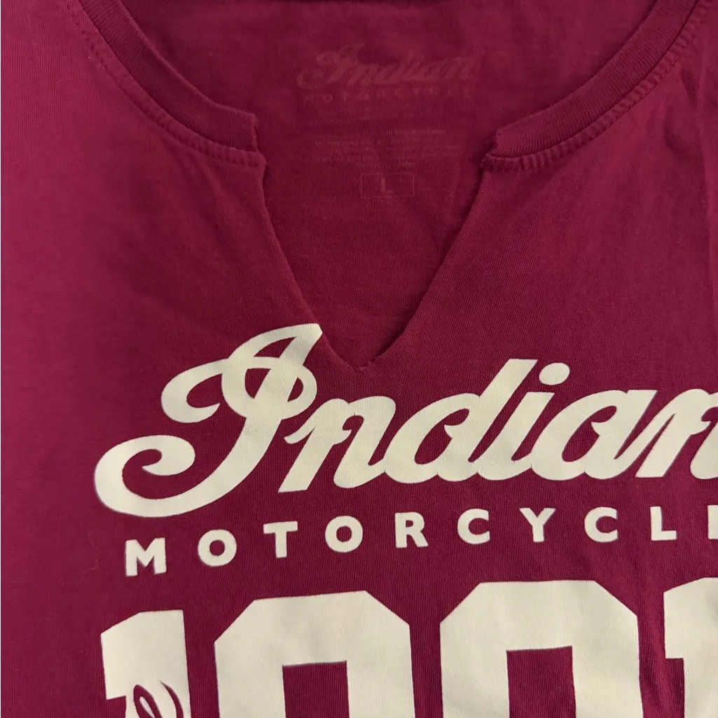 Women's Vintage Indian Motorcycle Tee Red Size L - Image 2