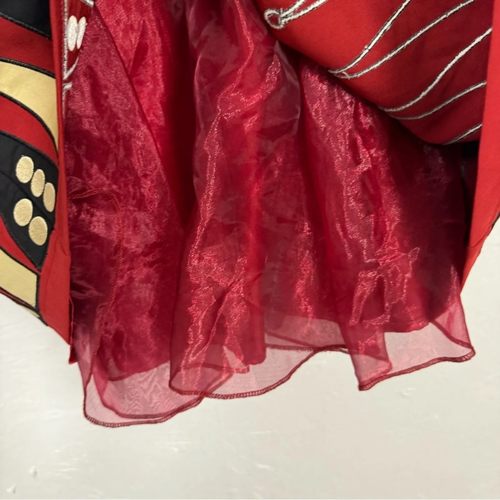 ModCloth Bea Dot Blockade Party Fit & Flare Dress Womens M Red Retro Sleeveless - Image 7