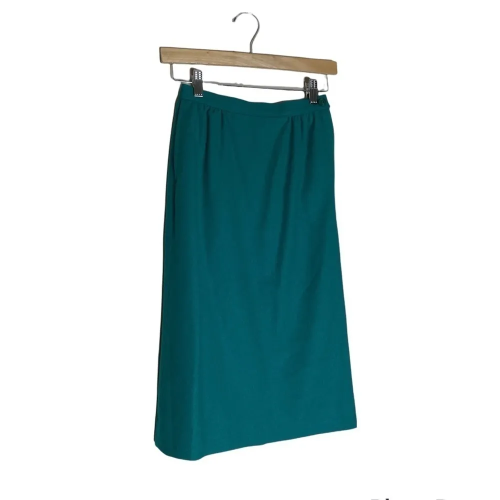 Vintage Pendleton Forest Emerald Green 2 Piece Skirt Set Wool Blazer - Image 2