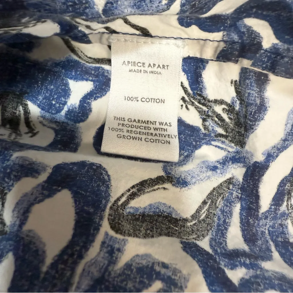 APIECE APART Blue White Floral
Cotton Las Alturas Mini Dress
Size Large - Image 8