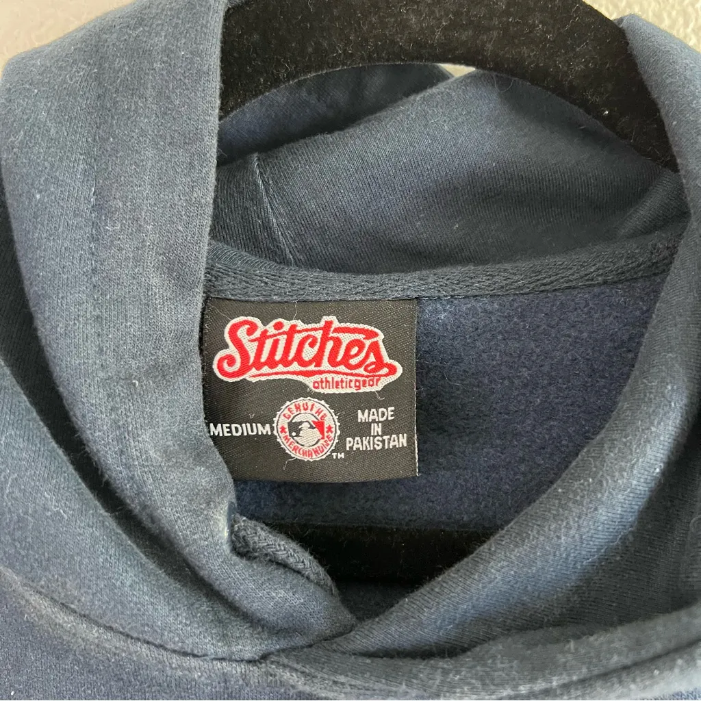 Stitches Women’s Texas Rangers Navy Blue Hoodie Size M - Image 7