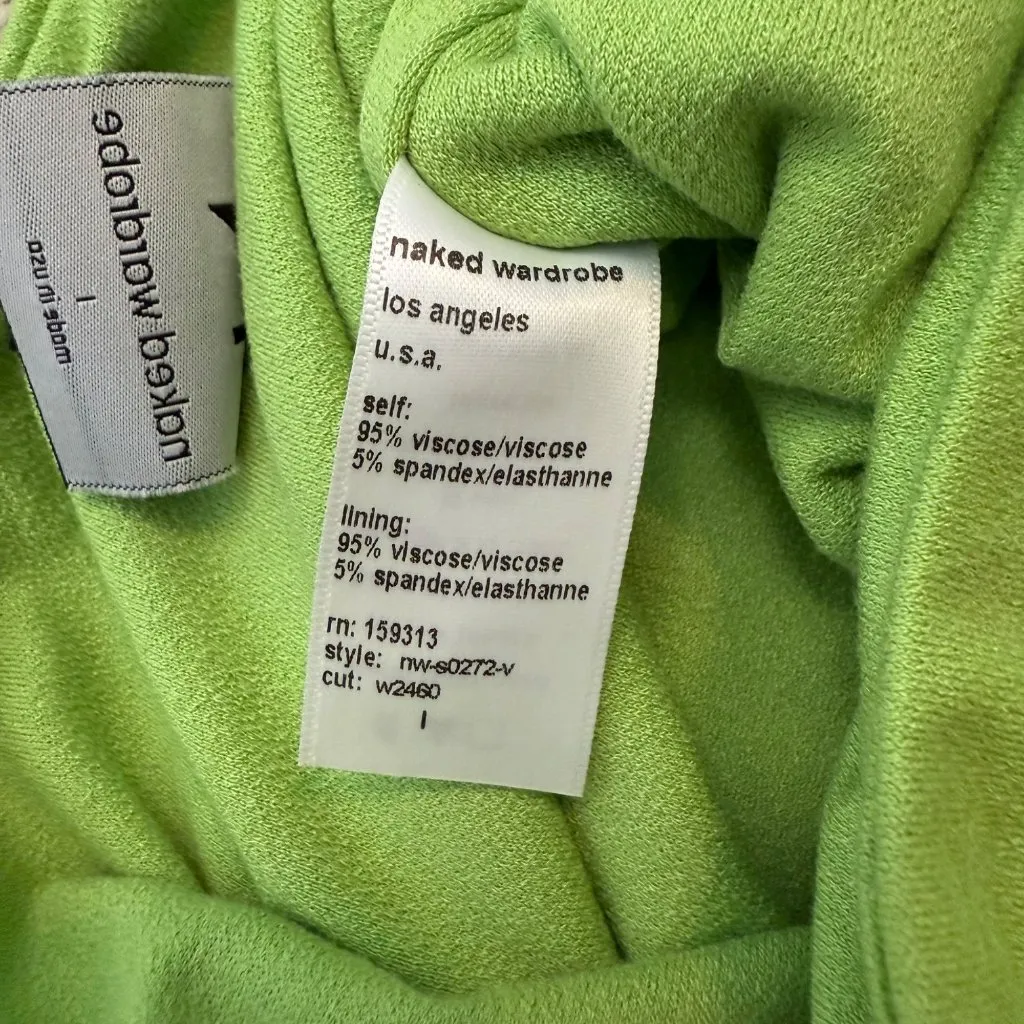 Naked Wardrobe Bodycon Midi Skirt Womens Size‎ L Kiwi Green - Image 5