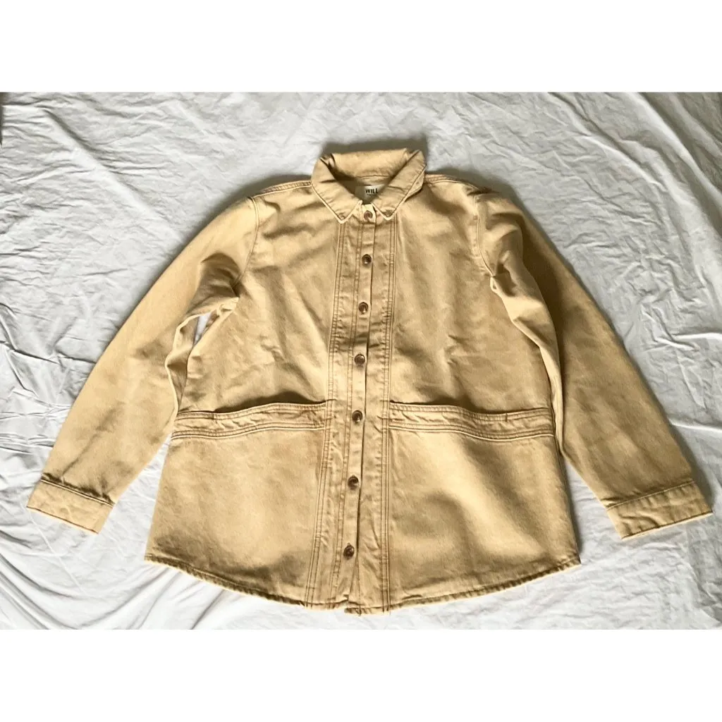 RARE NWT SEZANE will jacket cotton light brown Latte SZM bust44 - Image 3