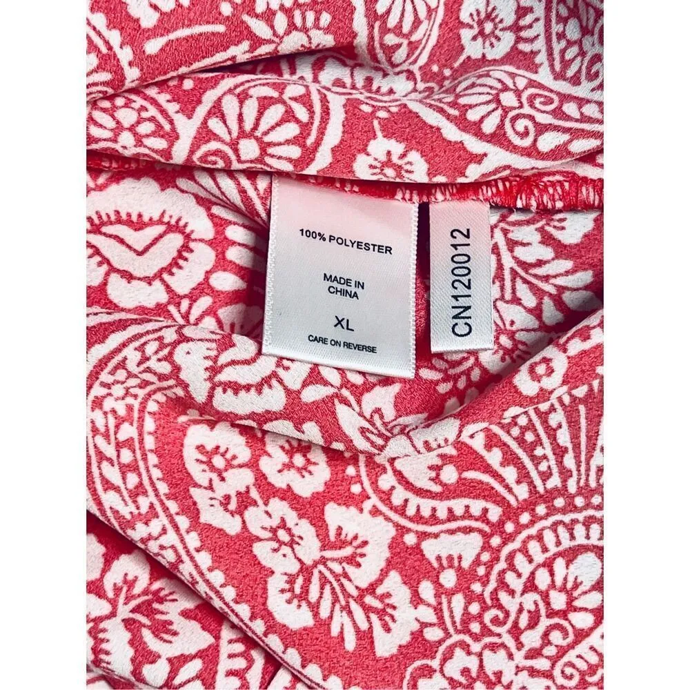 Soho Red White Blue Paisley Summer Halter‎ Blouse Top X LARGE NWT Flowy Romantic - Image 7