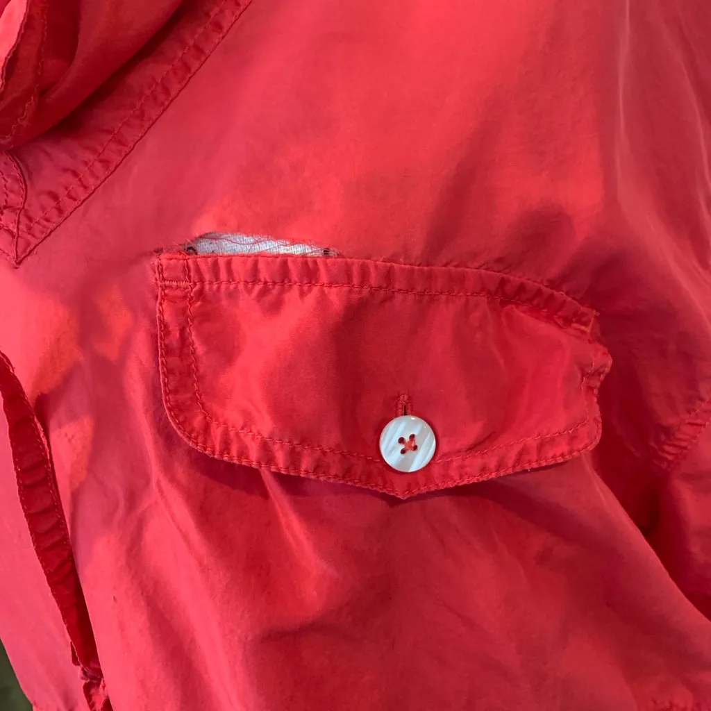 Vintage 80s Red Lightweight Anorak Windbreaker/Top Approx. Women’s Large or XL - Image 2