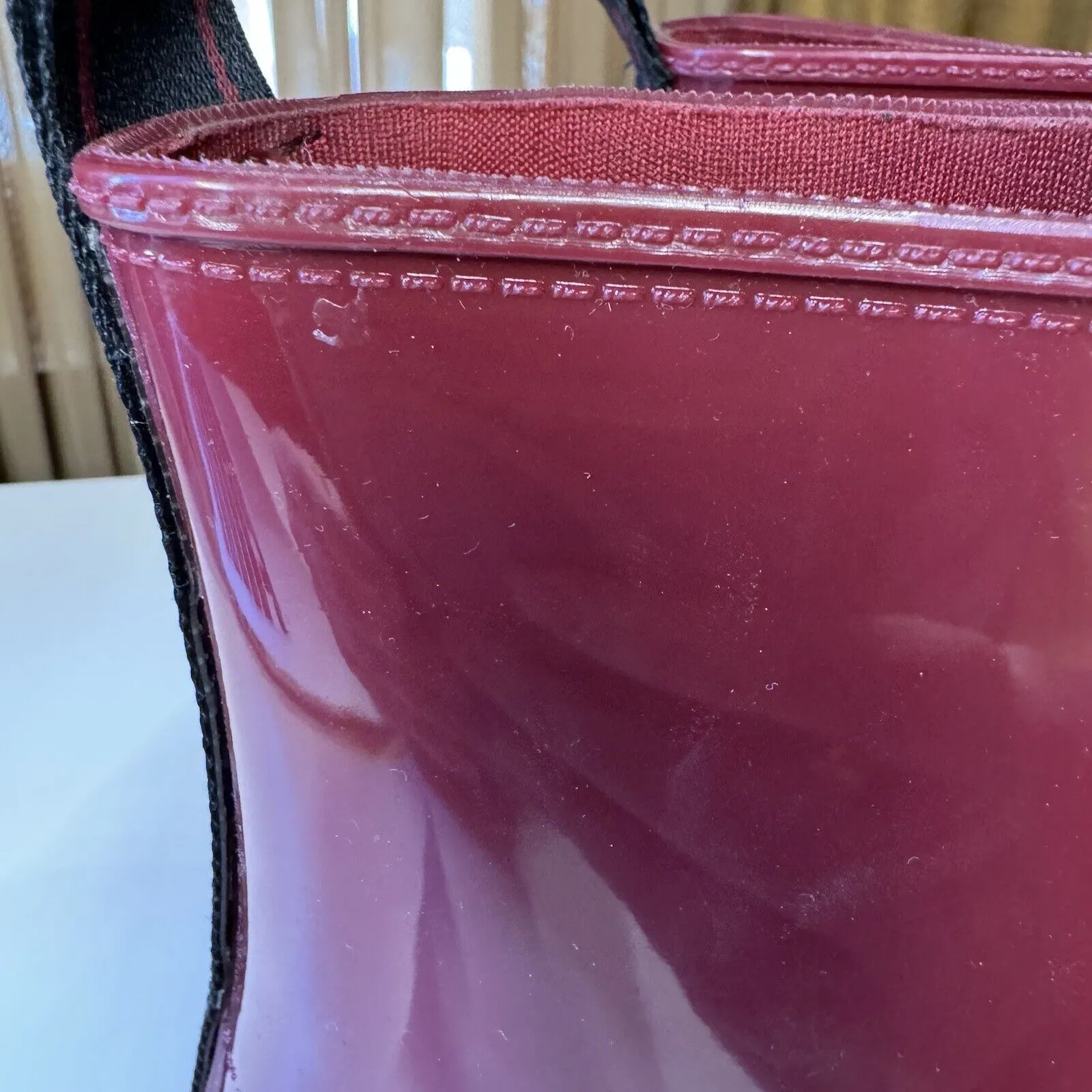 Michael Kors Tavie Burgundy Patent Lace-Up Rain Boots Womens 9 Combat Style - Image 15