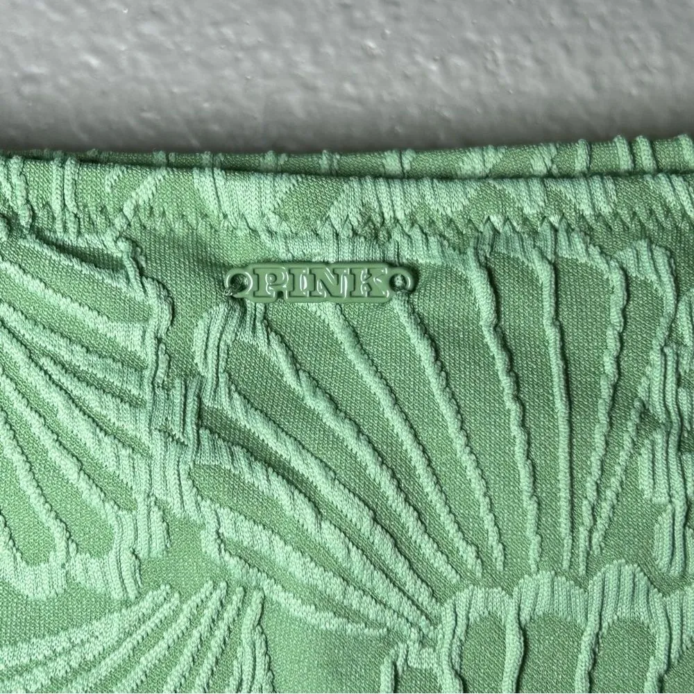 NEW PINK Victoria’s Secret green high waist textured bikini swim bottoms size M - Image 6