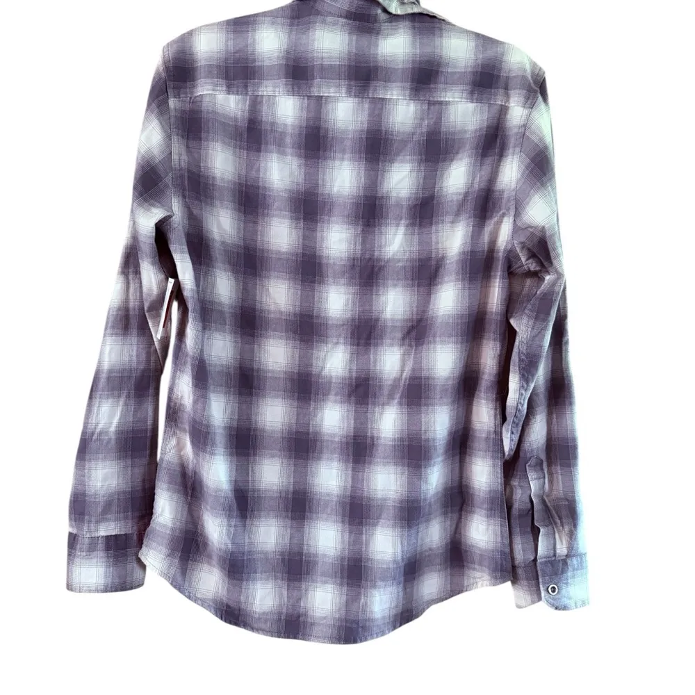 Wrangler Purple Plaid Button Down Shirt - Image 3